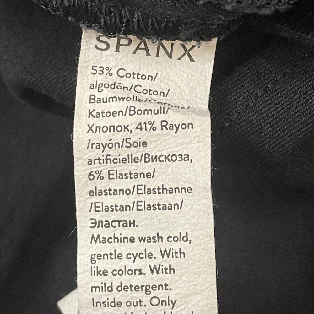 Spanx Polished Ankle Pants Black Medium Stretch Pull On Straight Leg Workwear - Picture 9 of 9